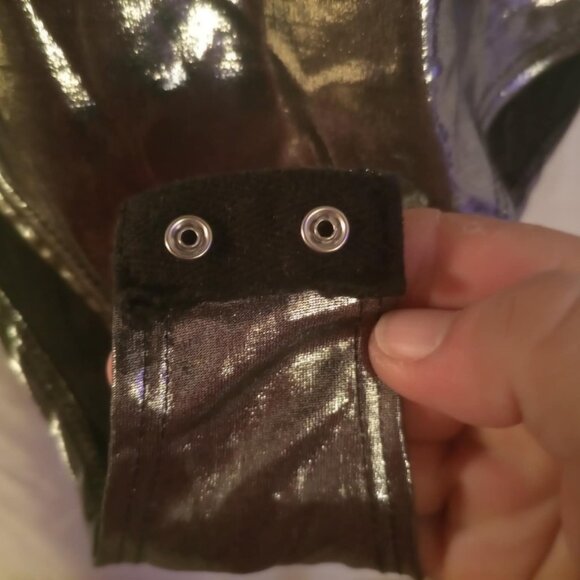 Reflective Shiny Silver Bodysuit Dancewear Sz L - Picture 3 of 5